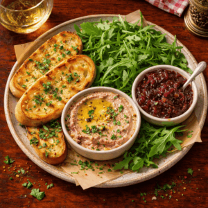 Brussels Pate, toasted ciabatta, rocket & red onion marmalade.
